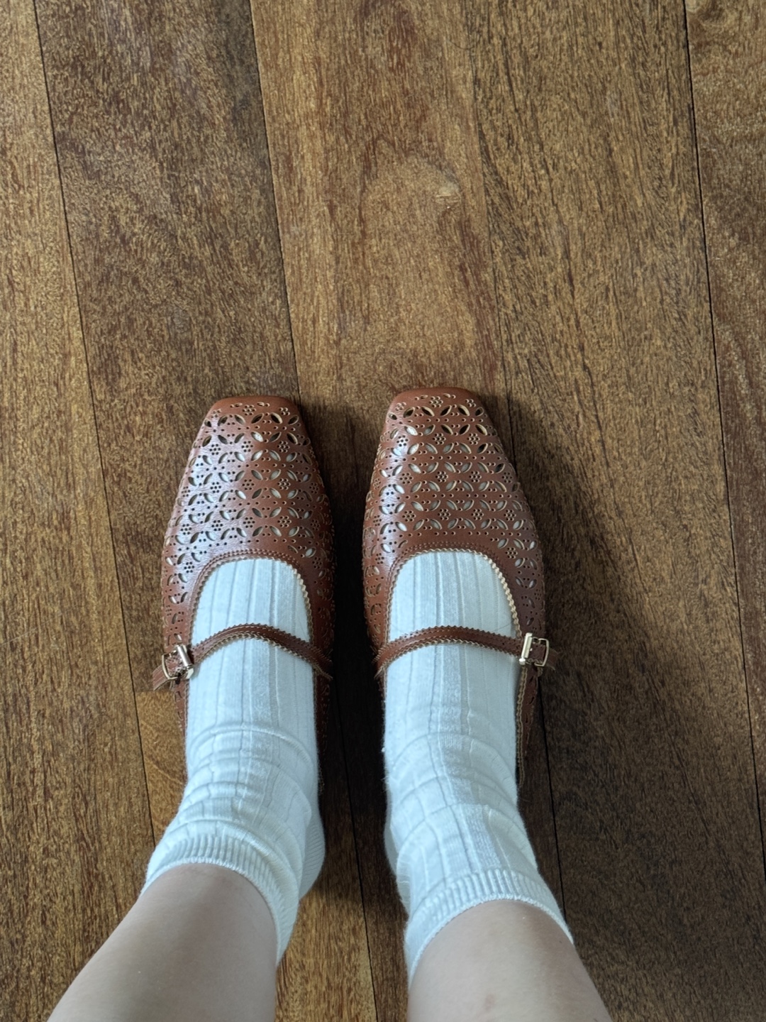 Brown Cutout Mary Jane Slingbacks - Size 6.5