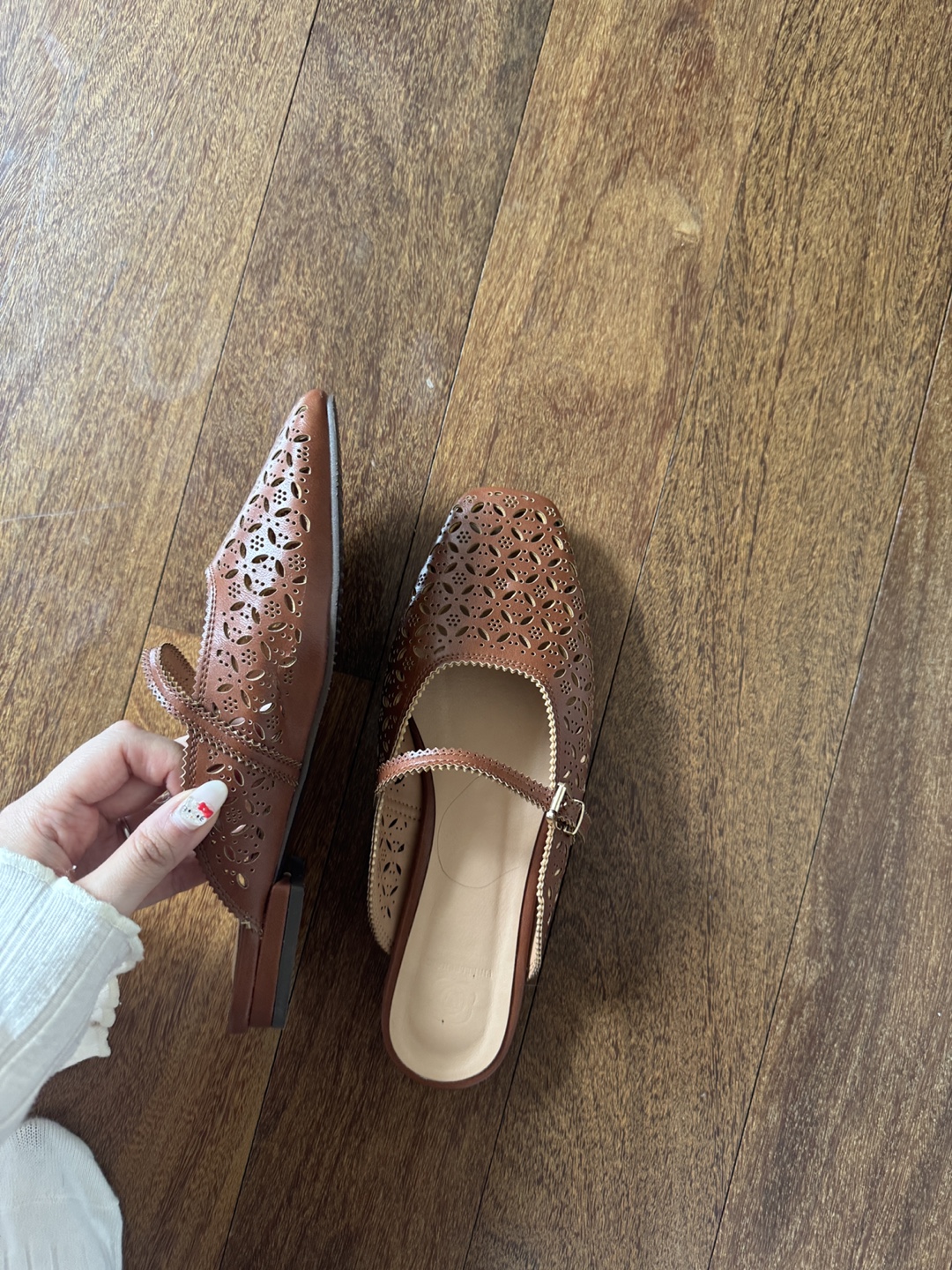 Brown Cutout Mary Jane Slingbacks - Size 6.5 - photo 2