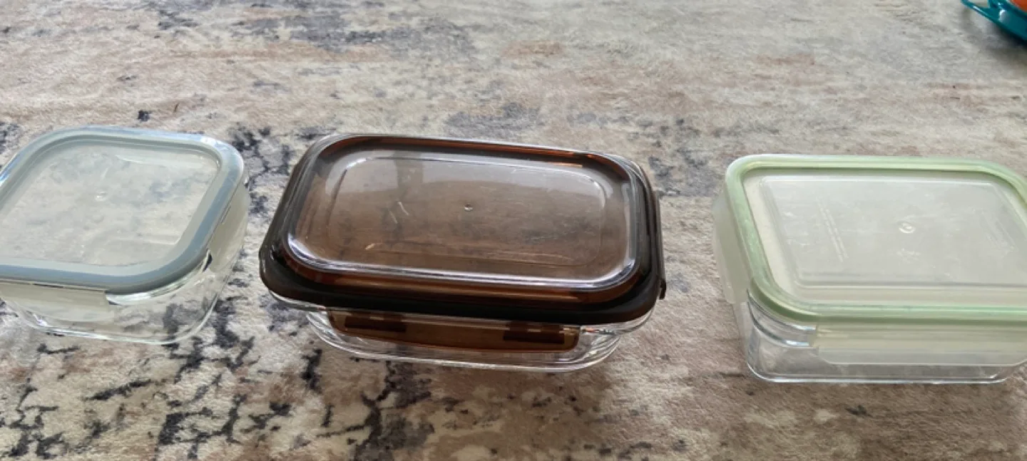 Set of 3 Glass Food Storage Containers with Lids thumbnail