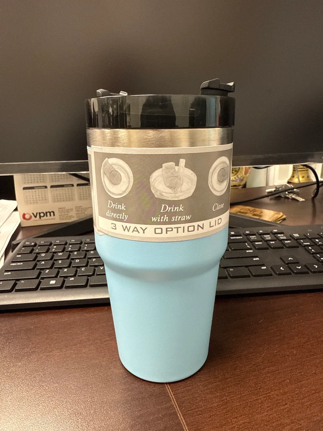 3-Way Option Lid Tumbler - Light Blue thumbnail