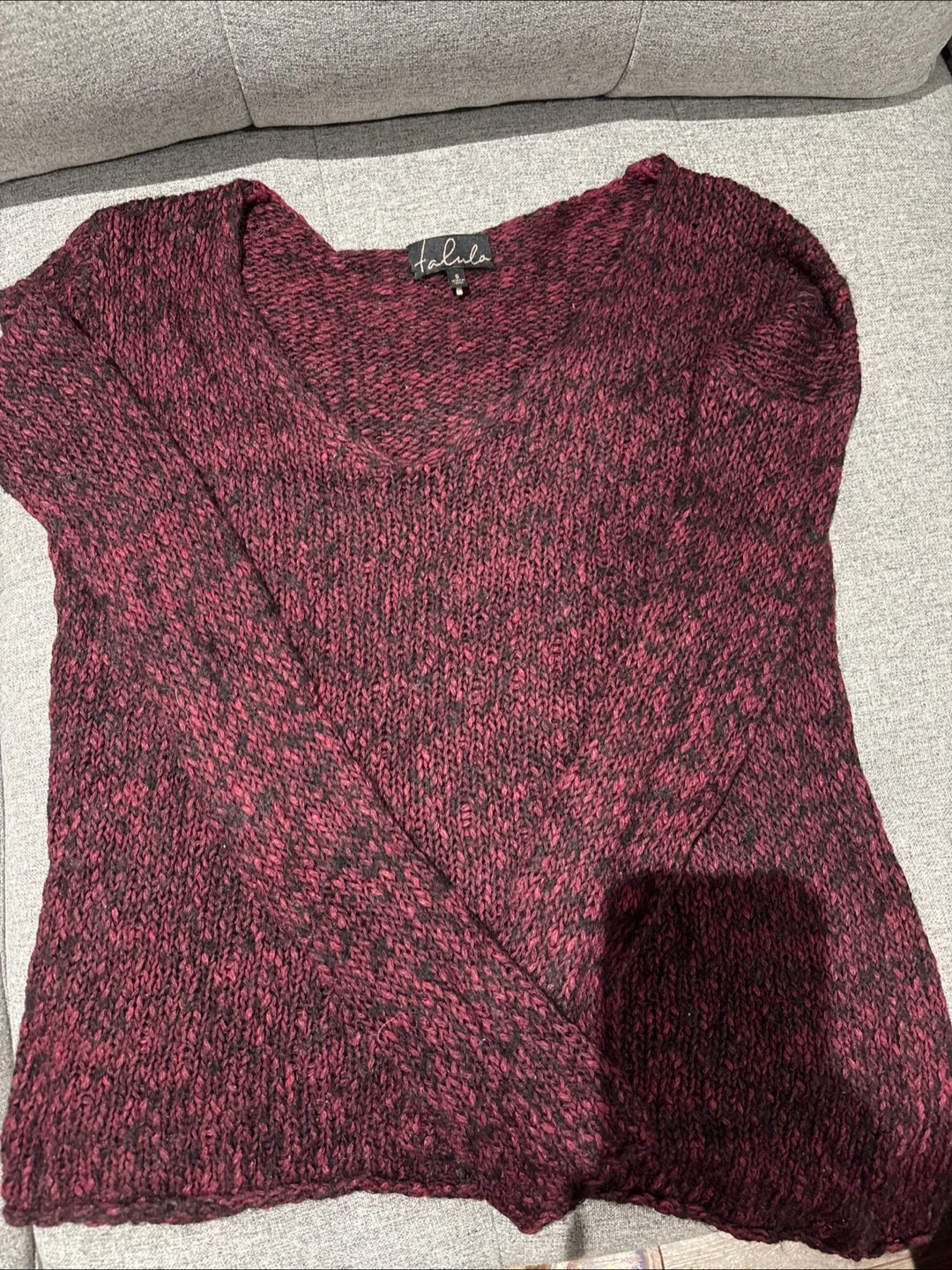Talula aritizia Maroon & Black Knit Sweater thumbnail