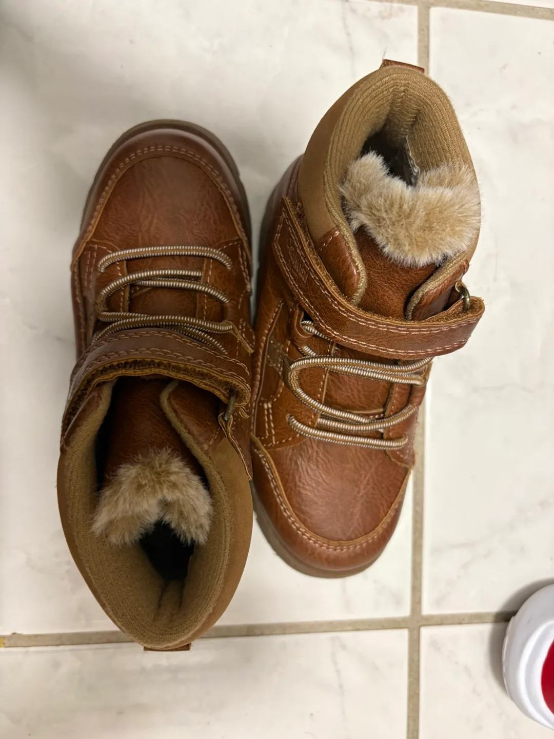 Kids' Brown Faux Leather Winter Boots thumbnail