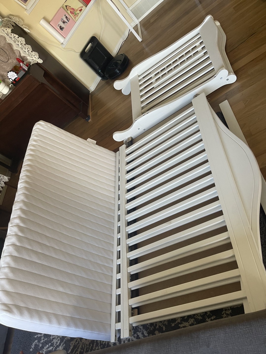 White Baby Cot with mattress - photo 3