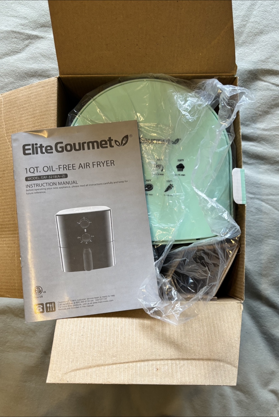 Elite Gourmet 1QT Oil-Free Air Fryer - Mint Green - photo 4