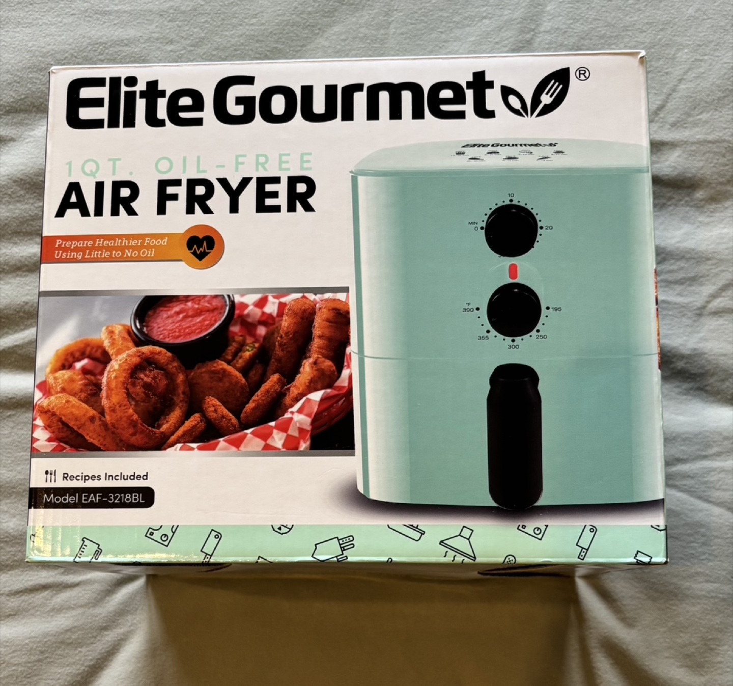 Elite Gourmet 1QT Oil-Free Air Fryer - Mint Green