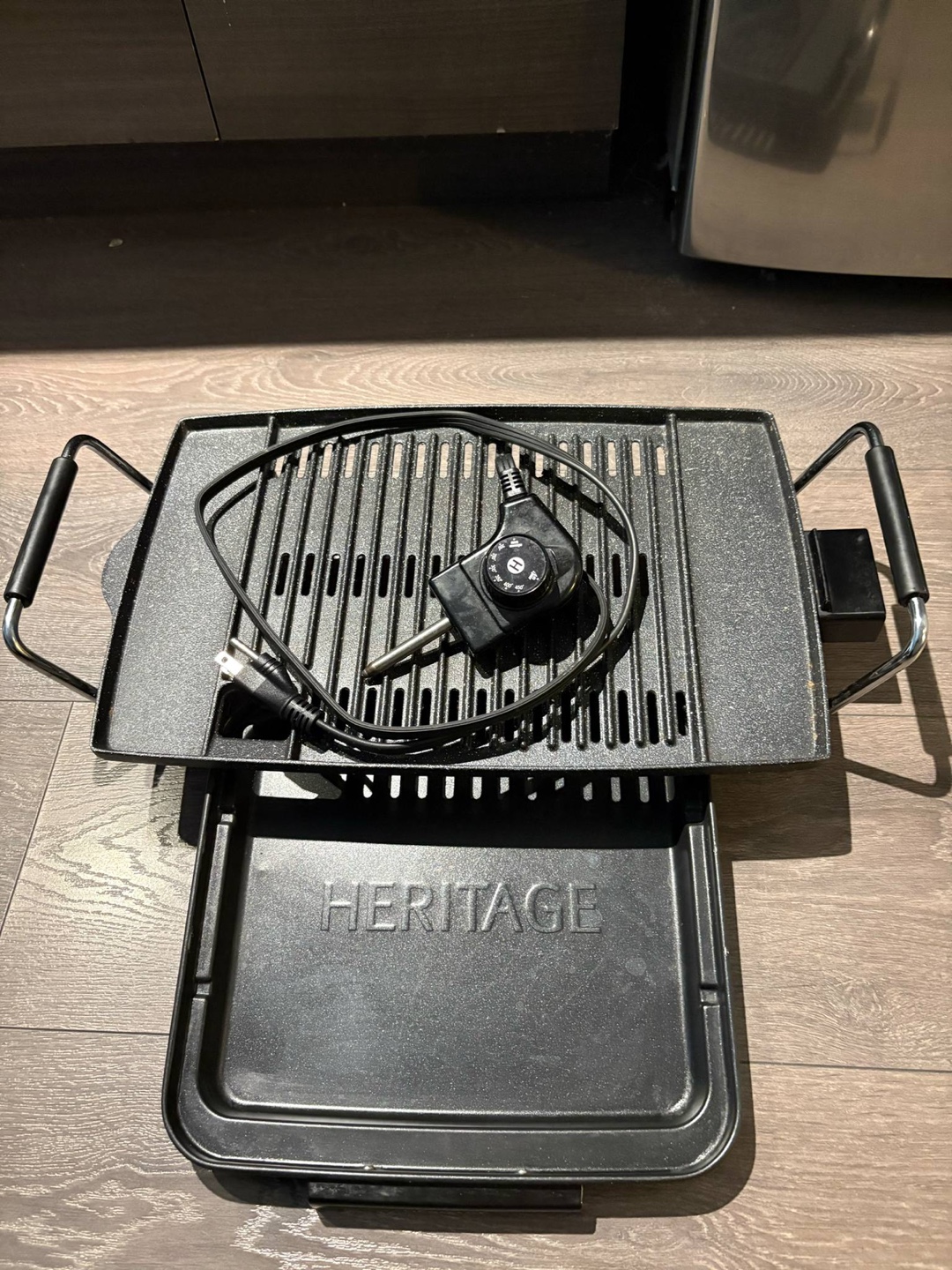 Heritage Indoor Electric Smokeless BBQ Grill, Black, 16x10-in