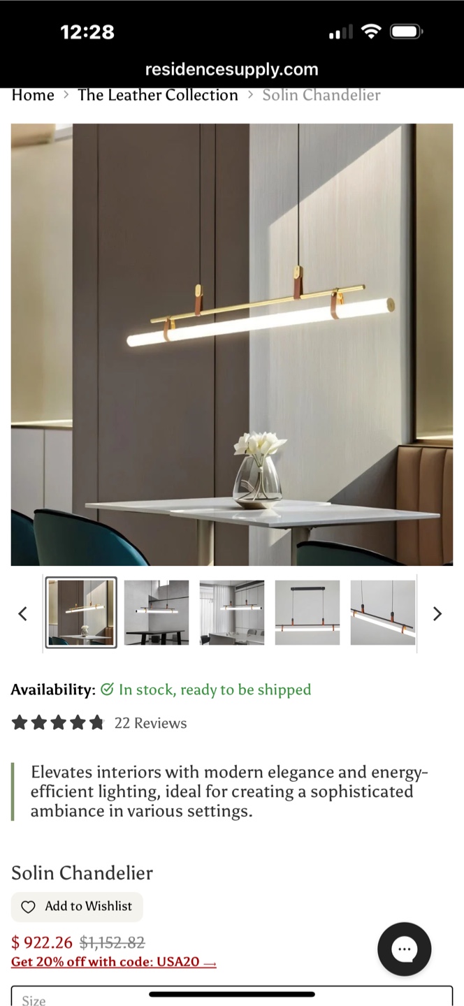 Solana Chandelier - Modern Linear LED Light Fixture
