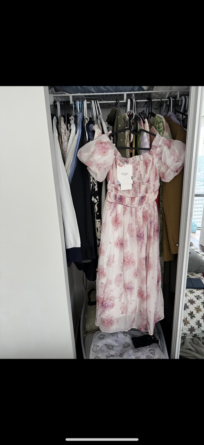 Pink floral puff sleeve dress - photo 3