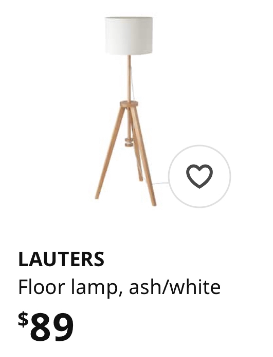 IKEA LAUTERS Floor Lamp - Ash/White - photo 2