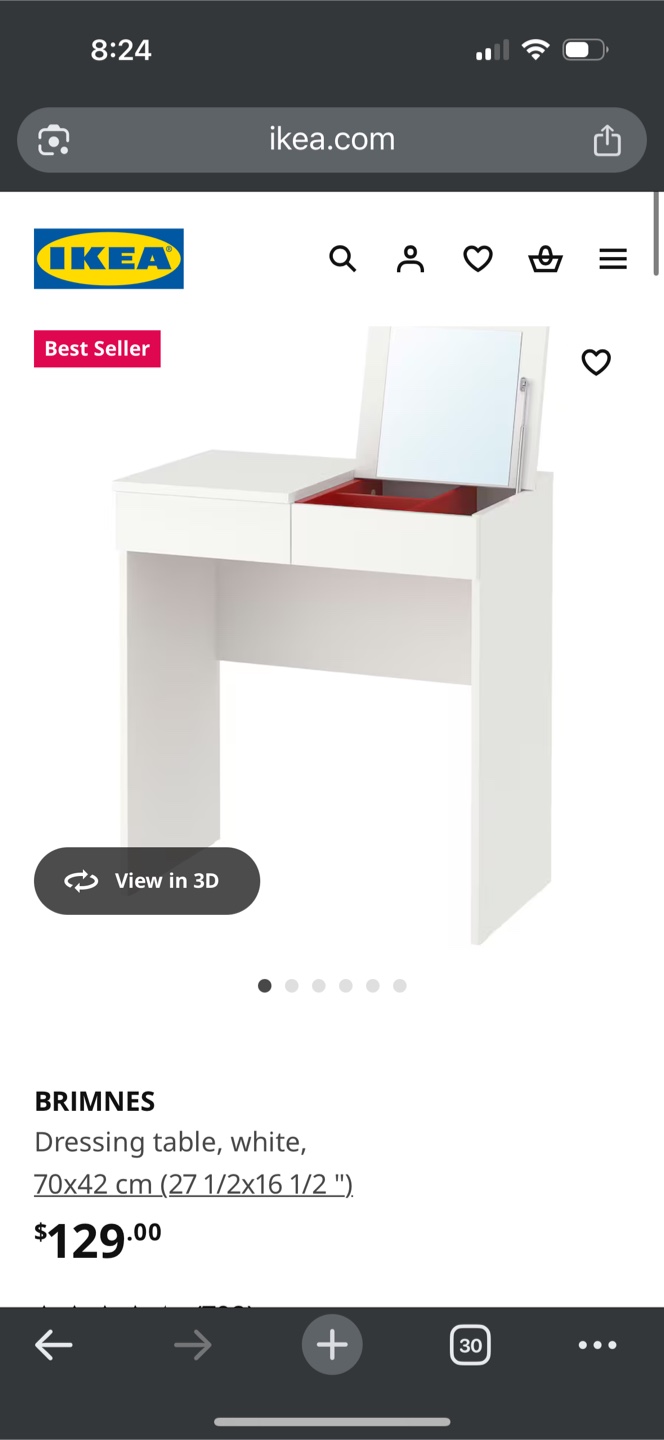 IKEA BRIMNES Dressing Table - White