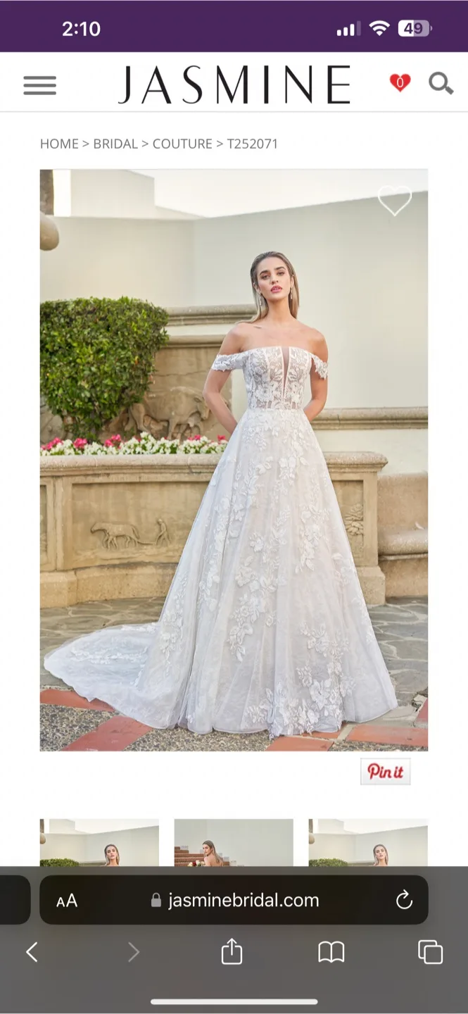 Jasmine Bridal Couture Wedding Dress T252071 thumbnail