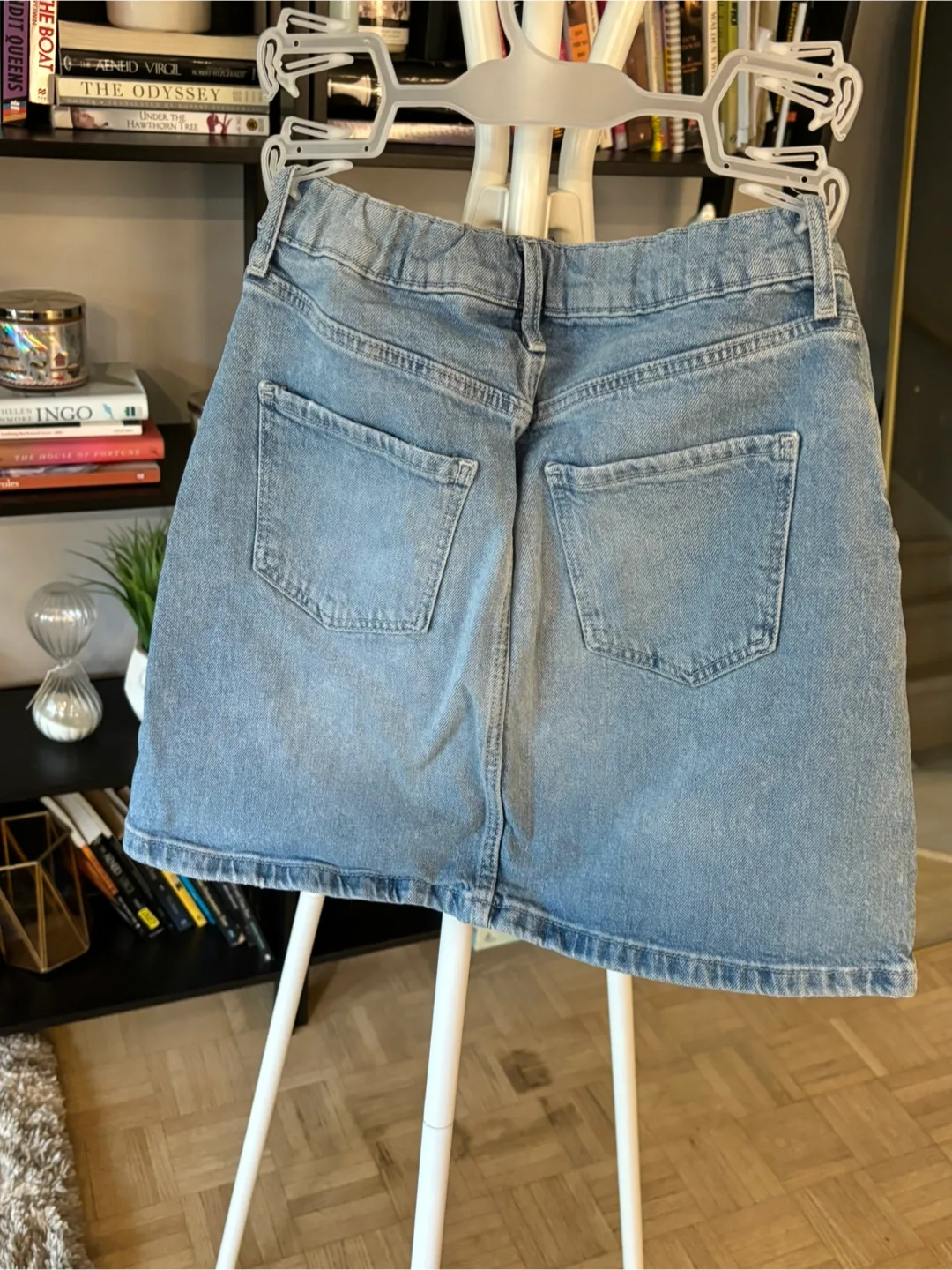 Girls Light Wash Denim Mini Skirt image indicator(2)