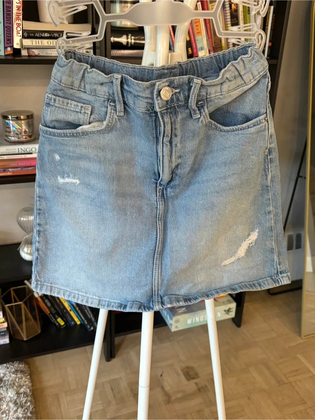 Girls Light Wash Denim Mini Skirt thumbnail