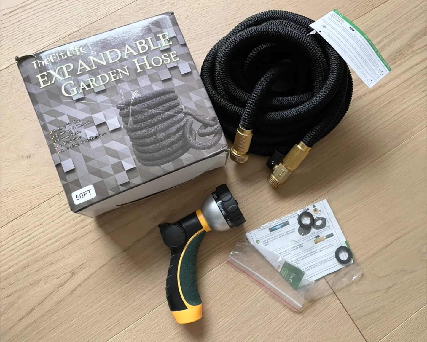 TheFitLife Flexible Expandable Garden Hose 50ft thumbnail