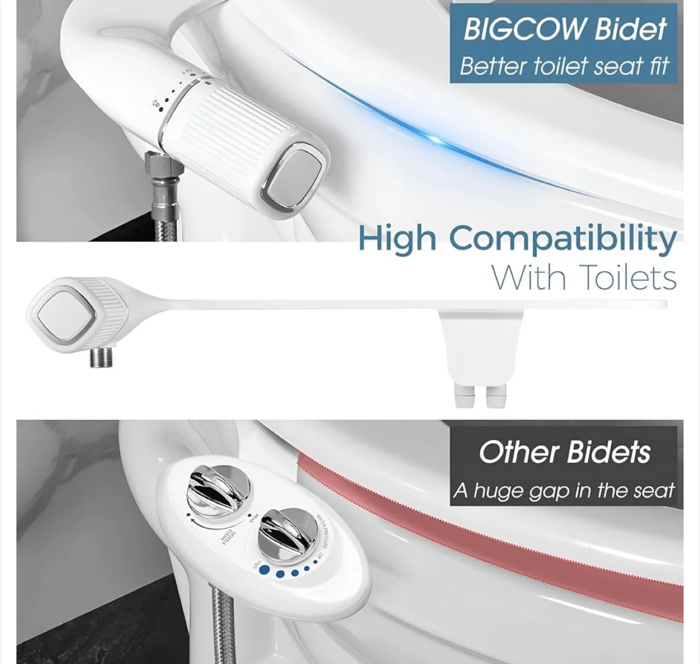 BIGCOW Bidet Toilet Attachment - Easy 10-Minute Install image indicator(3)