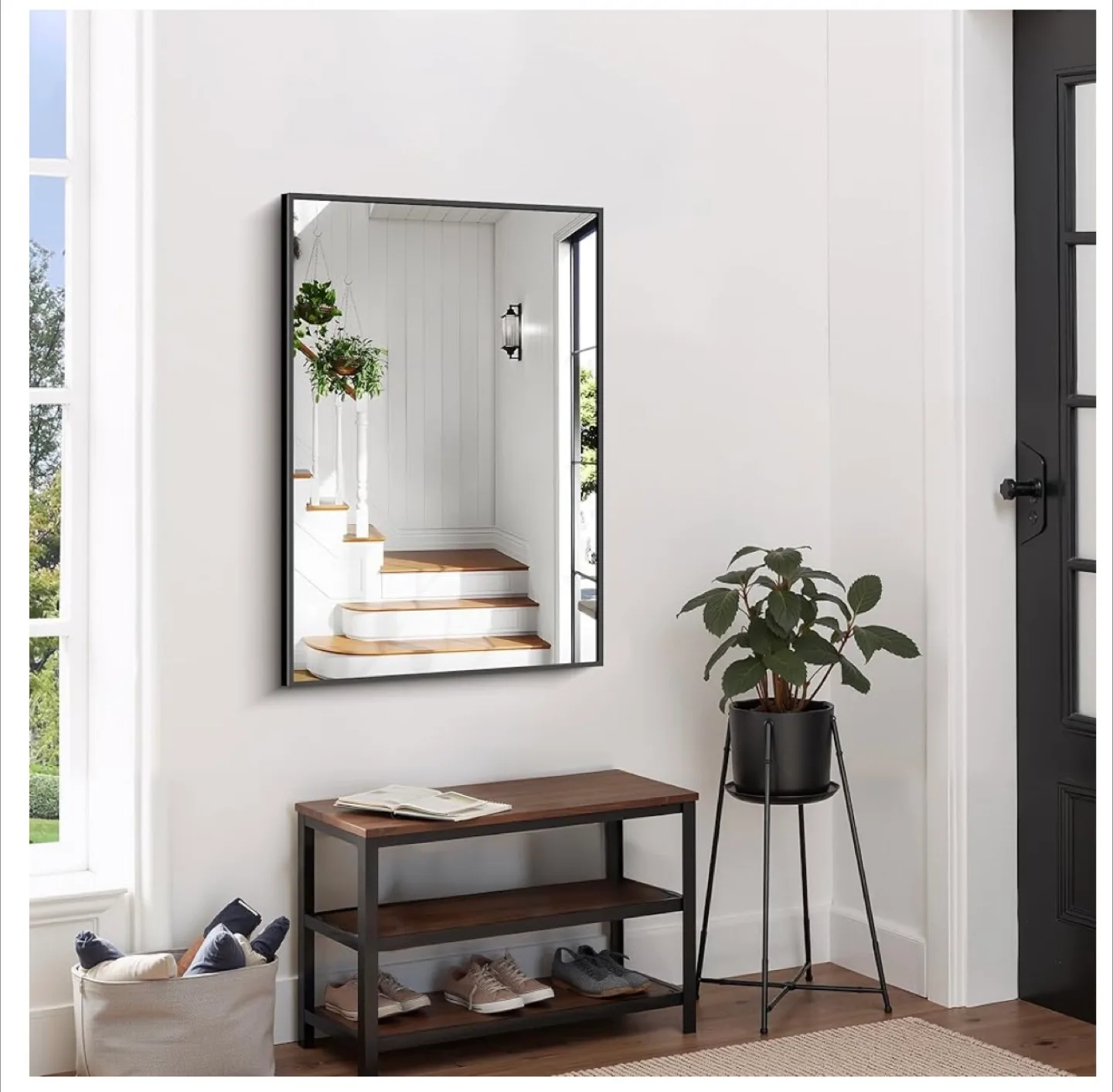 Black Mirror w Metal Frame 24x36” New in Box (small scratch) image indicator(5)