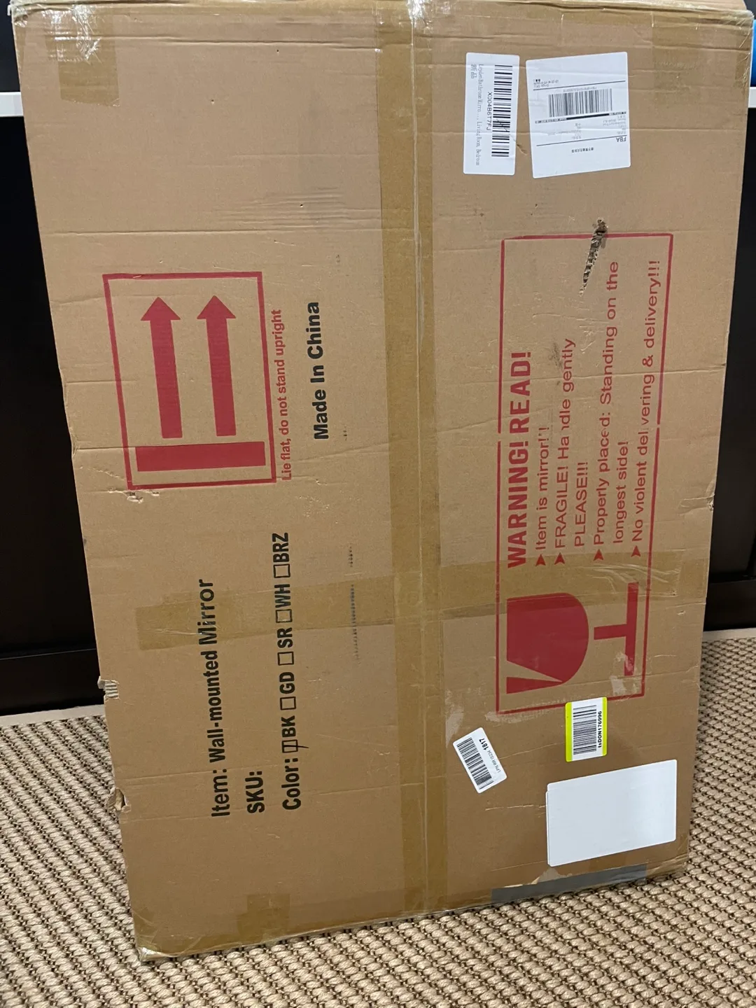 Black Mirror w Metal Frame 24x36” New in Box (small scratch) image indicator(3)