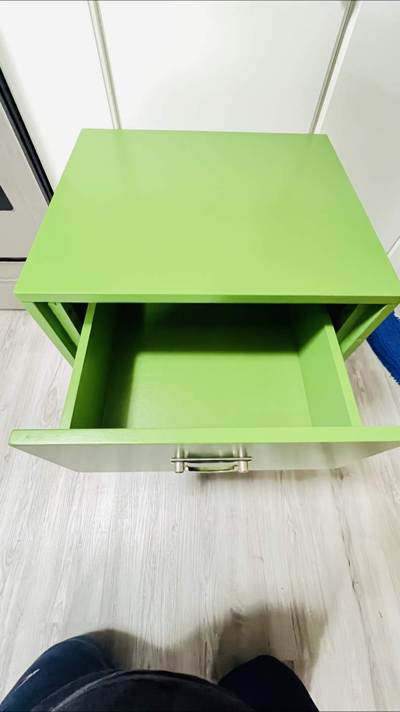 Cute Green Nightstand with Drawer and Shelf - photo 4
