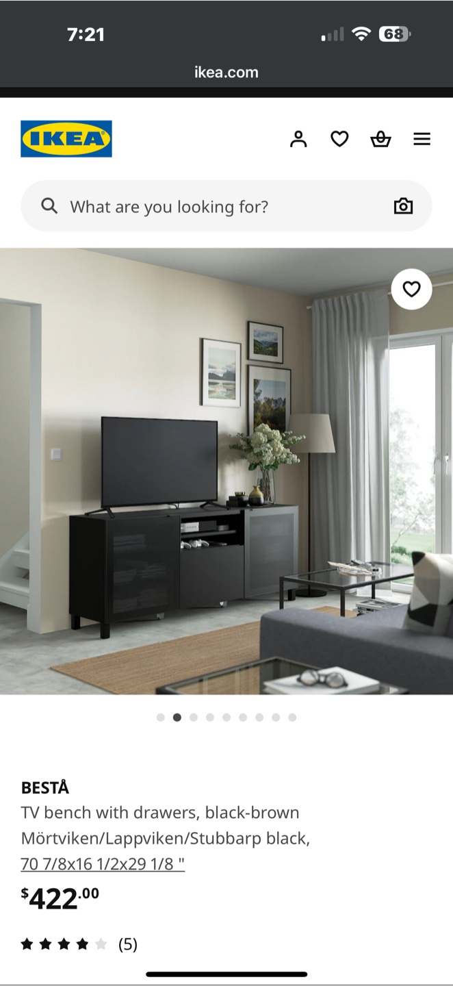 IKEA BESTÅ TV Bench with Drawers - Black-Brown - photo 4