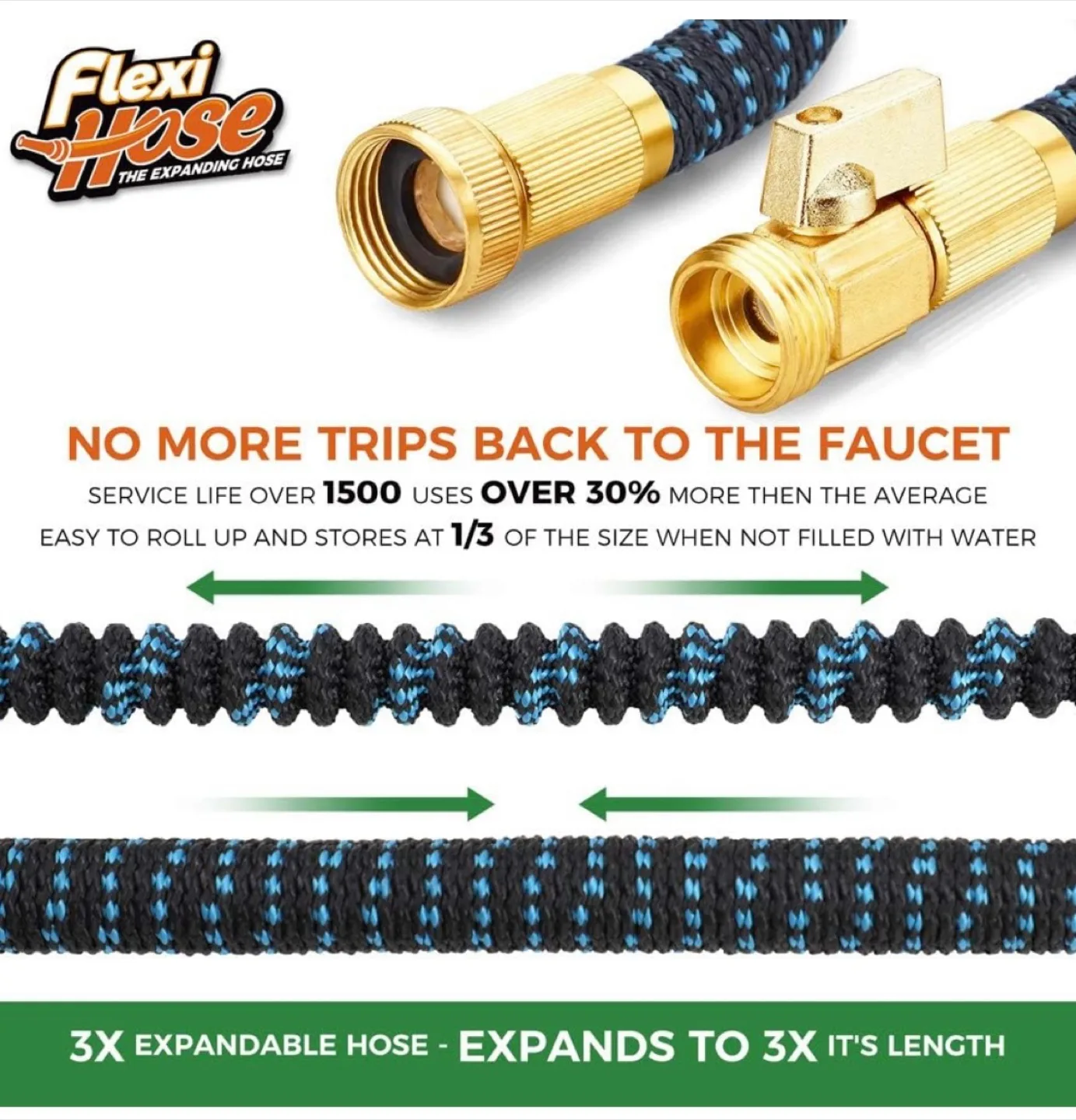 Flexi Hose, Lightweight Expandable Garden Hose 75FT image indicator(4)
