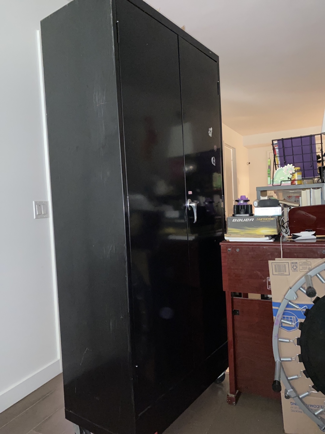 Black Metal Double Door Cabinet - photo 2