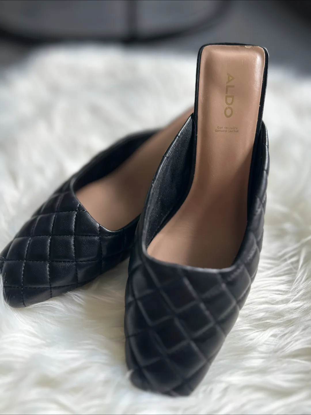 ALDO Black Quilted Mules image indicator(2)