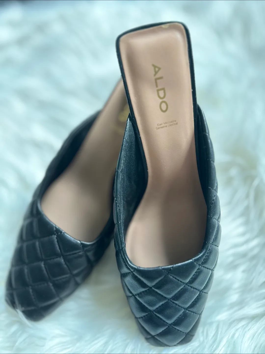 ALDO Black Quilted Mules image indicator(3)