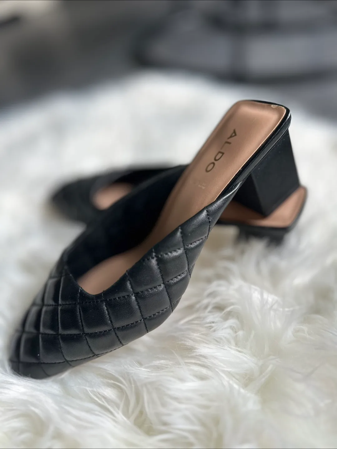 ALDO Black Quilted Mules image indicator(4)