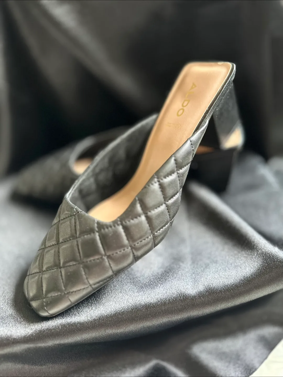 ALDO Black Quilted Mules image indicator(5)