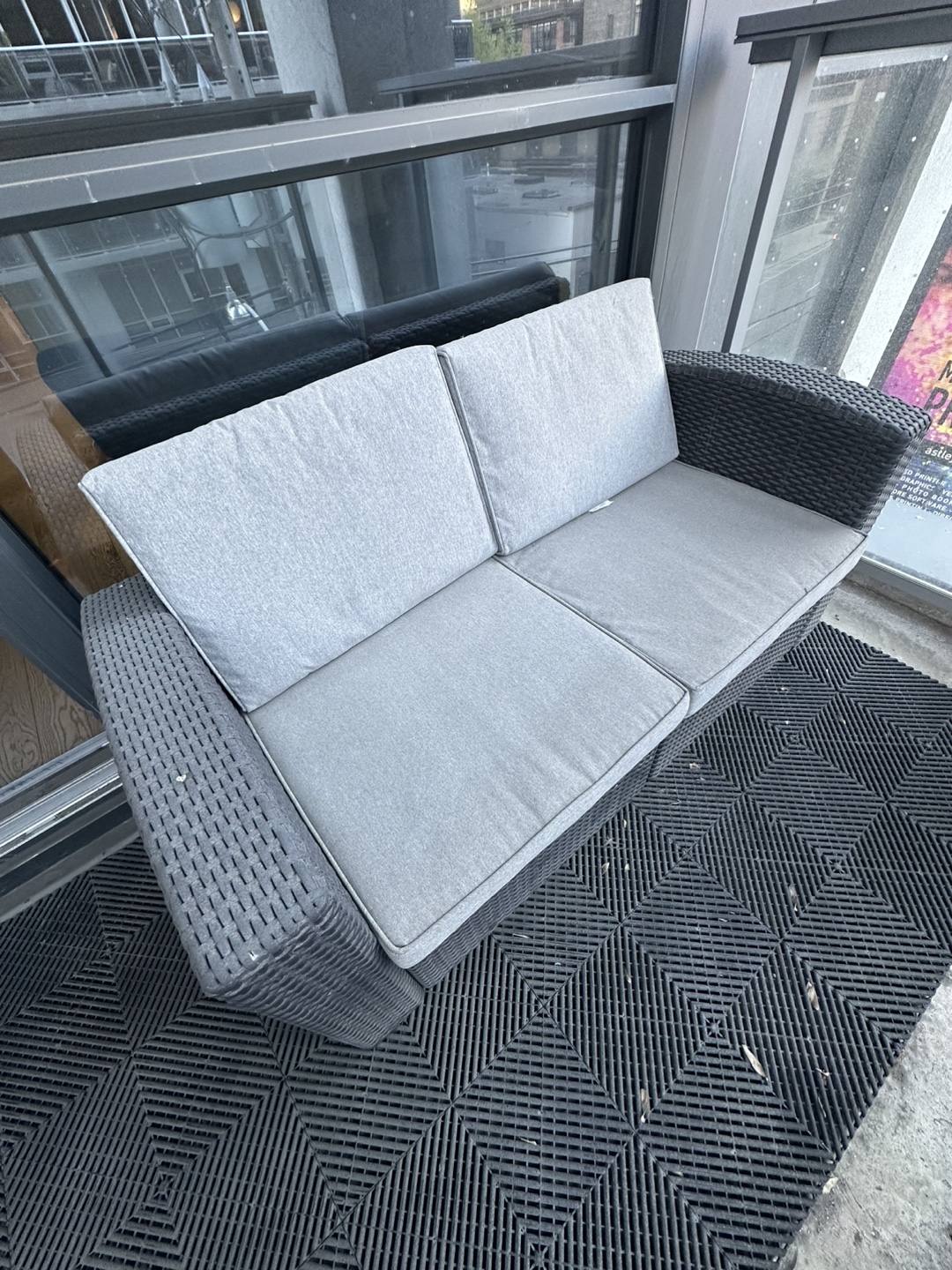 Outdoor Patio Wicker Loveseat with Cushions - photo 2
