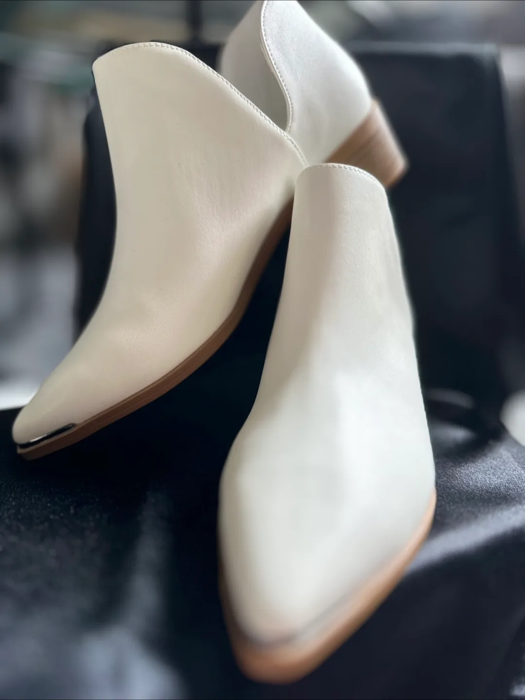 White Leather Booties image indicator(2)