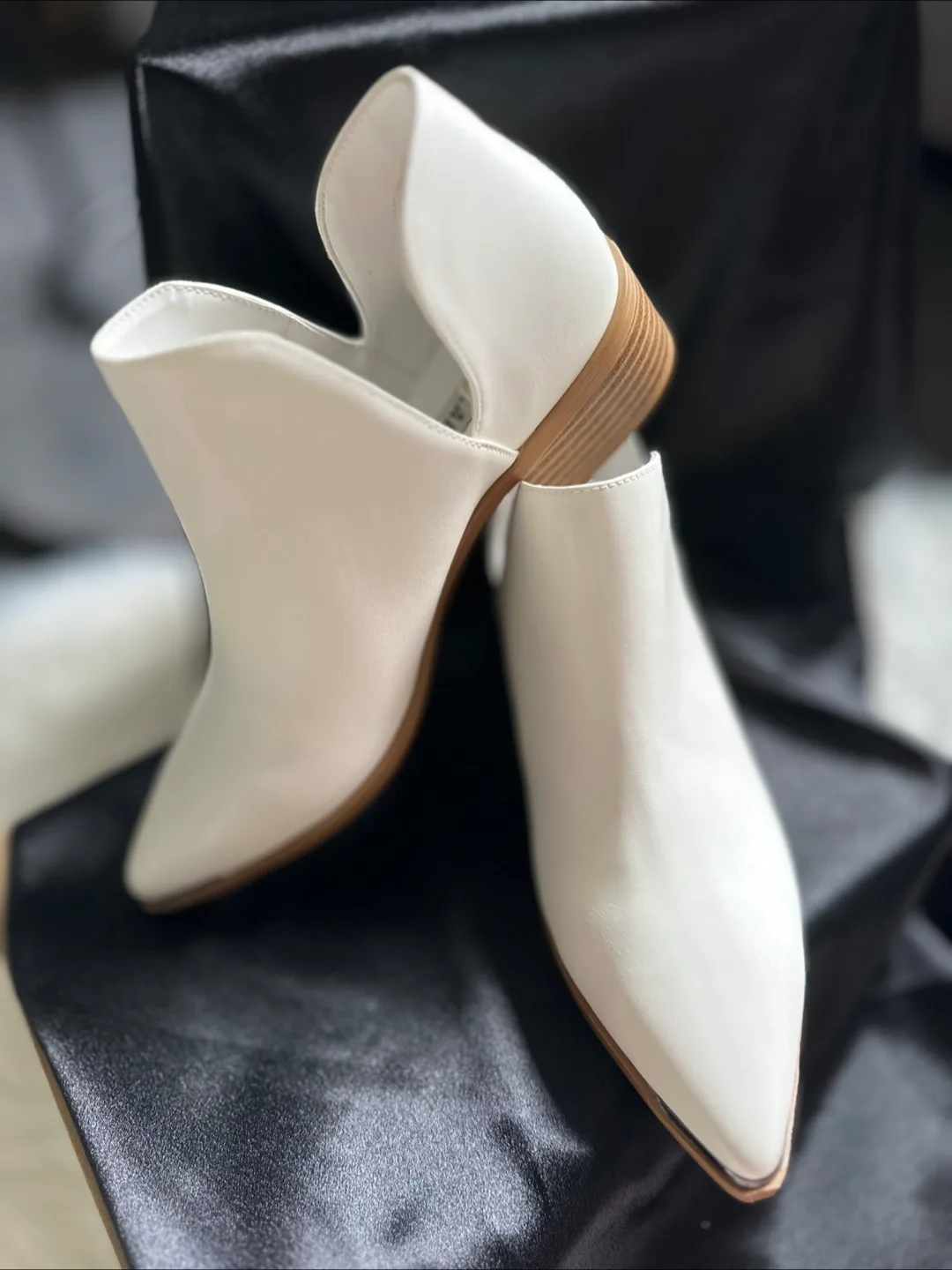 White Leather Booties image indicator(3)