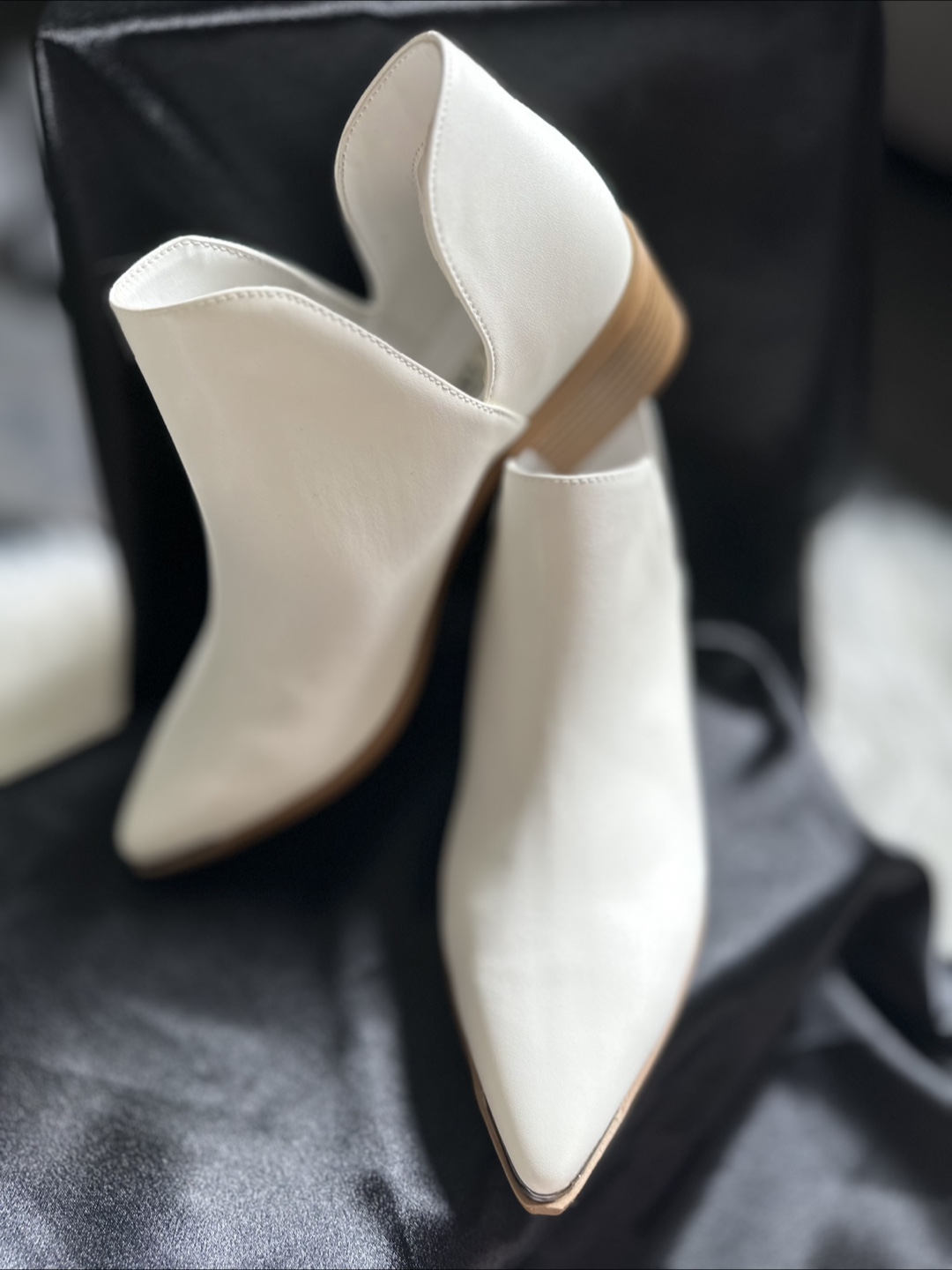 White Leather Booties