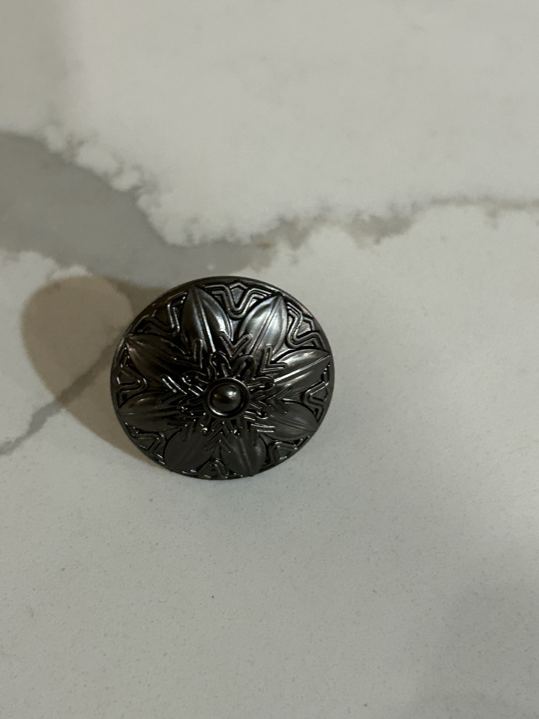 Dark Grey Ornate Cabinet Knob