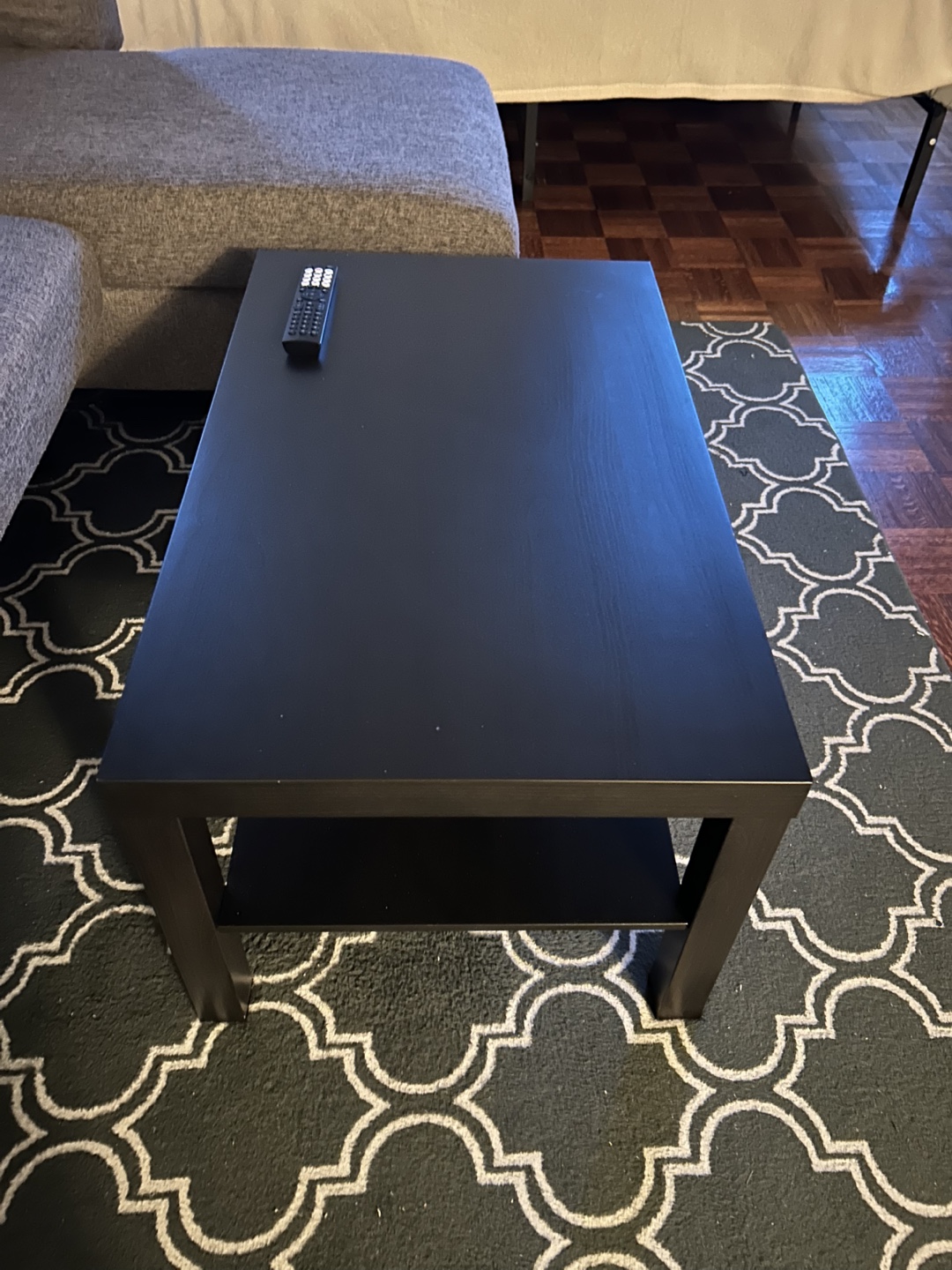 Black Coffee Table with Shelf
