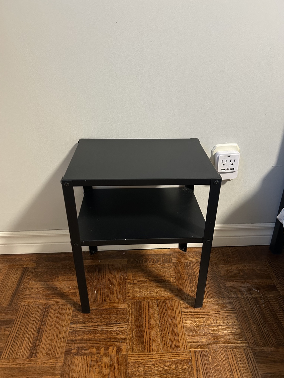 Black Metal Two-Tier Side Table