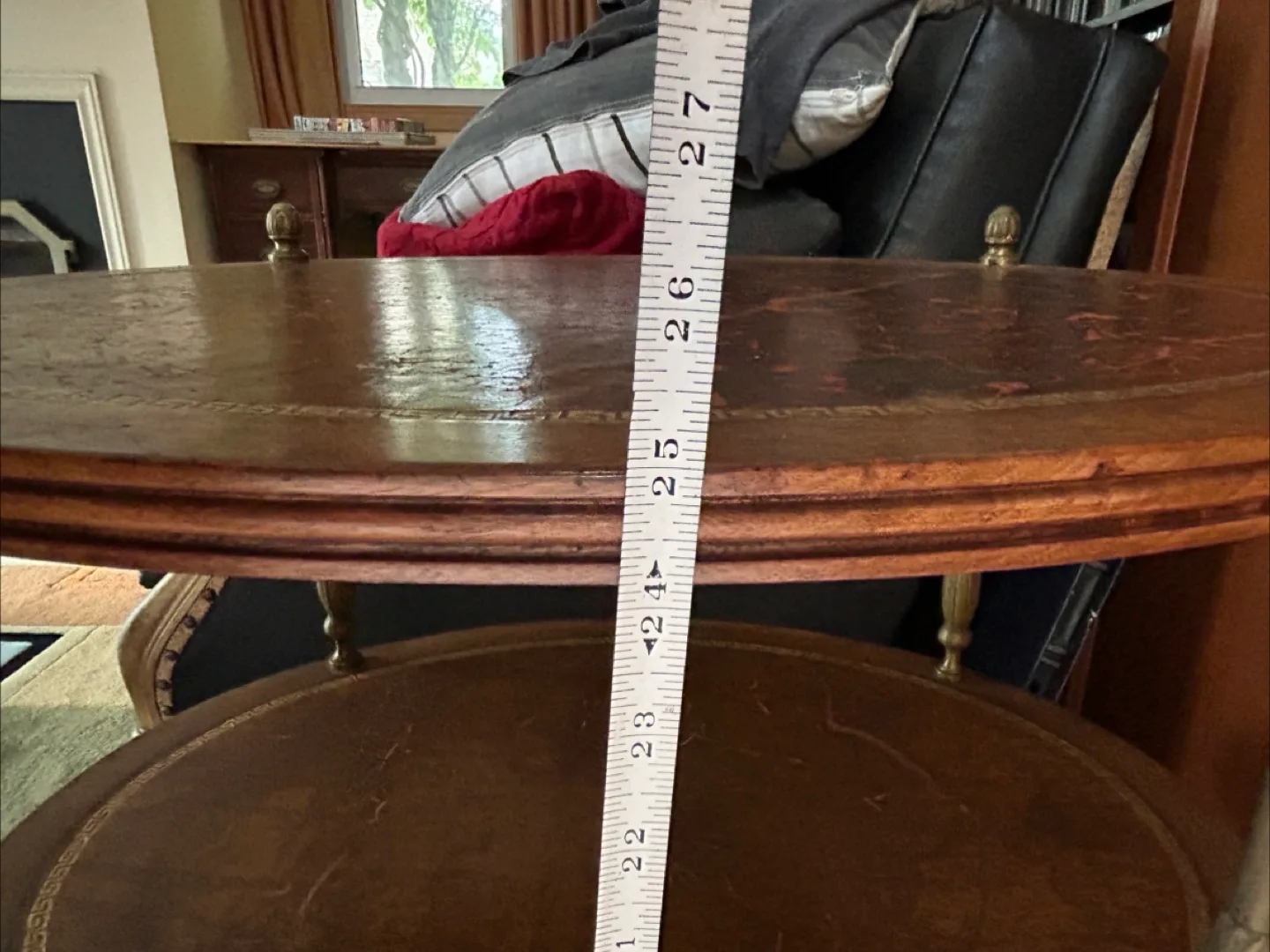 $300 Antique Etagere 3 level end table night stand bar image indicator(9)