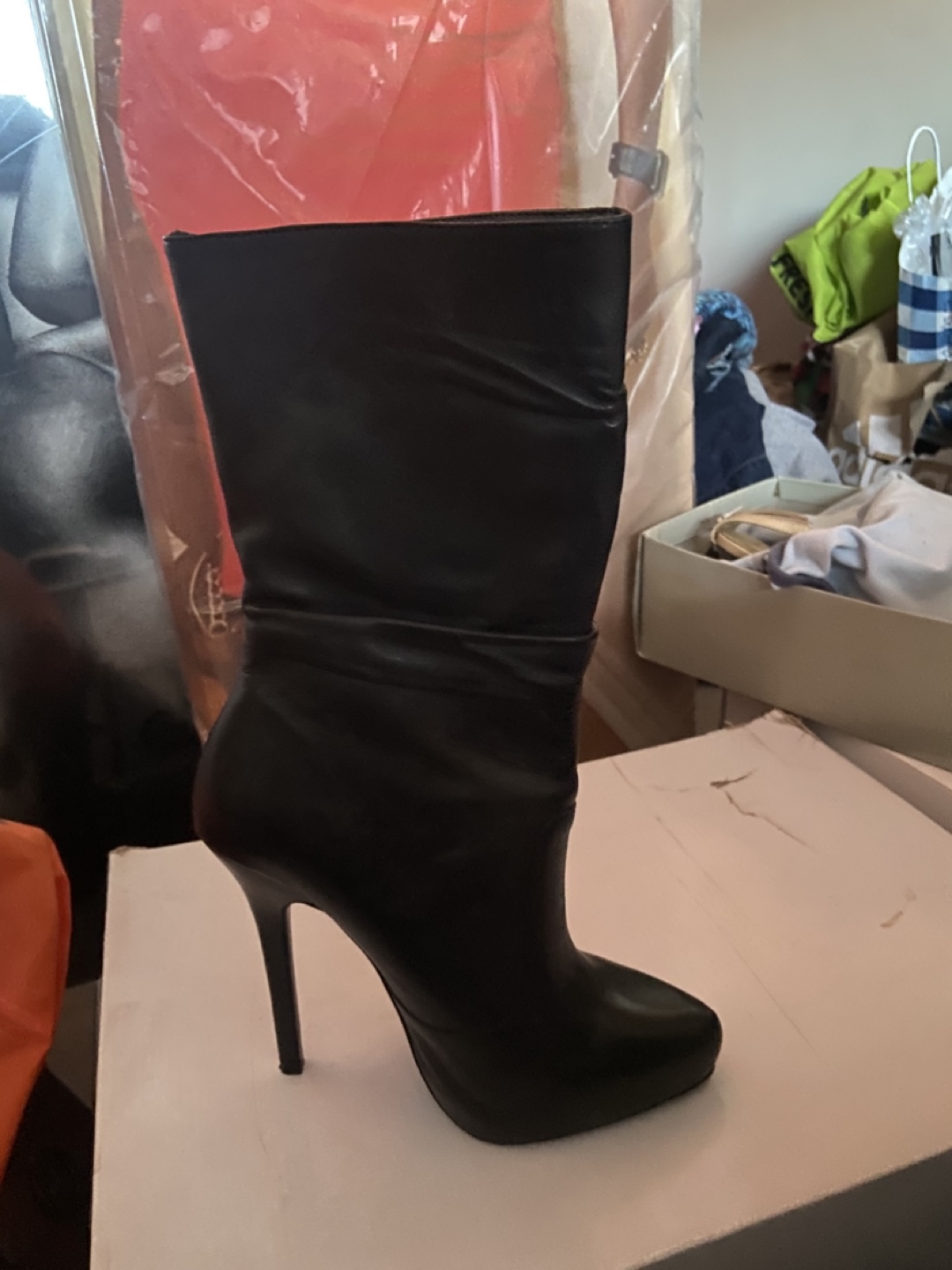 Black Leather Boots with Button Accents - photo 2