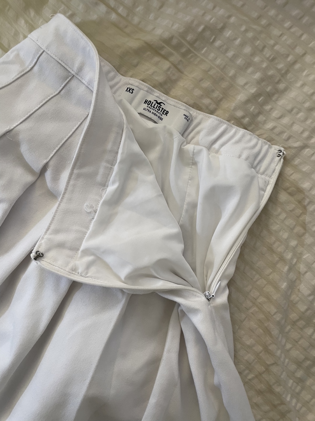 Hollister White Pleated Mini Skirt - XXS - photo 2
