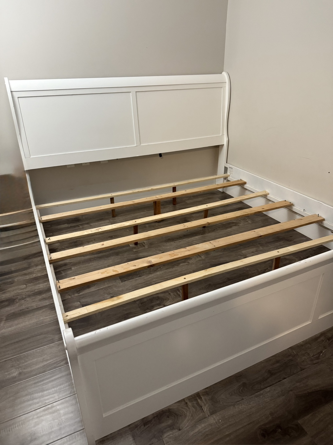 White Queen Sleigh Bed Frame