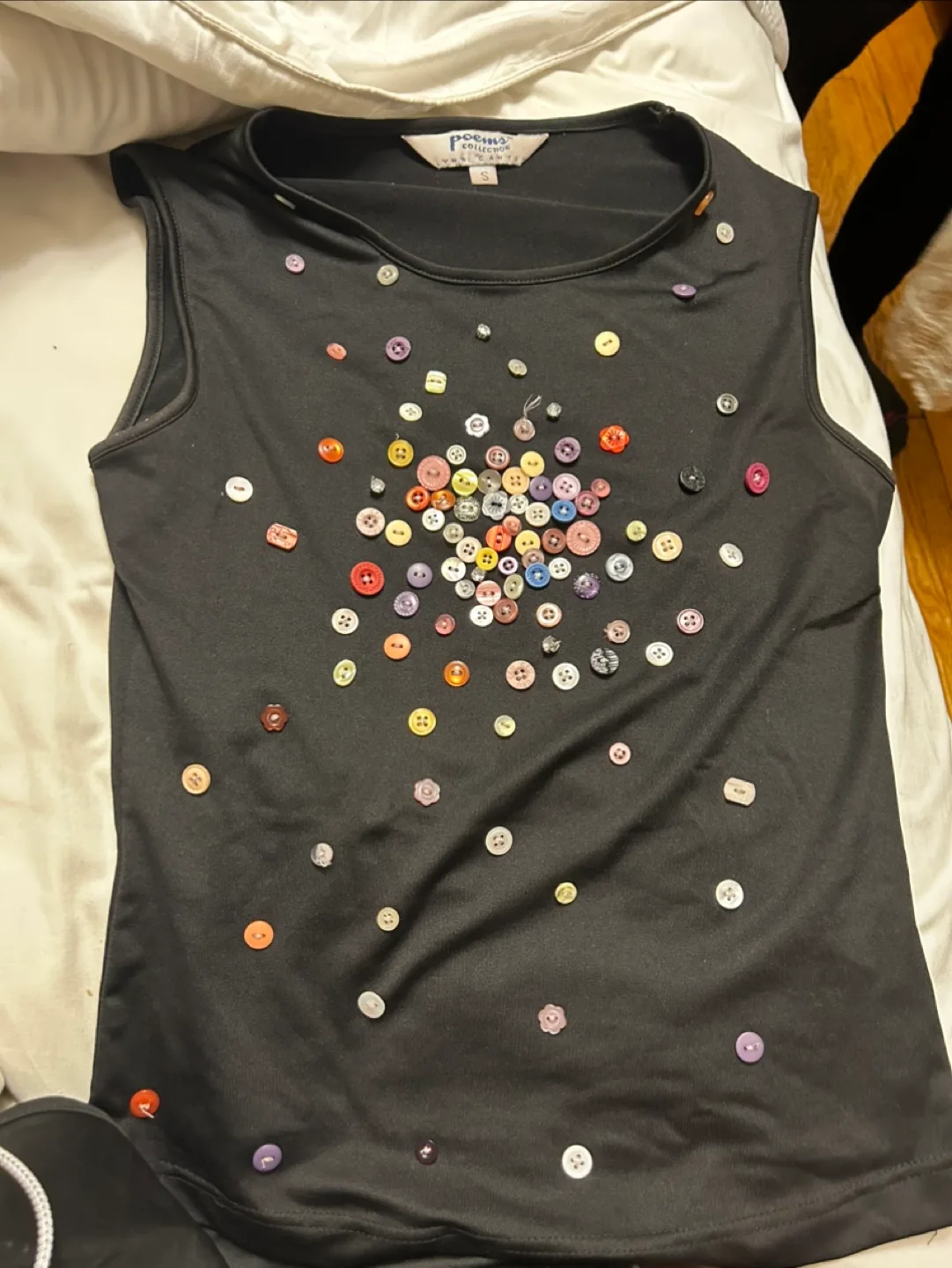 Button-Embellished Sleeveless Top - Size Small #freecycle thumbnail