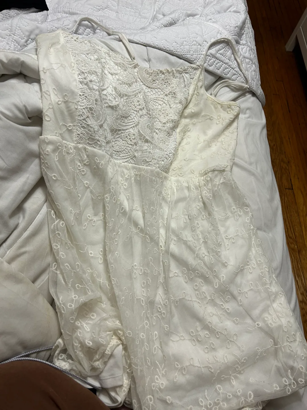 White Lace Cami Dress #freecycle thumbnail