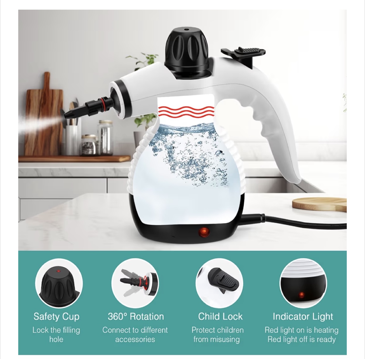 GLOIL High-Temperature Steam Cleaner with Attachments - photo 3