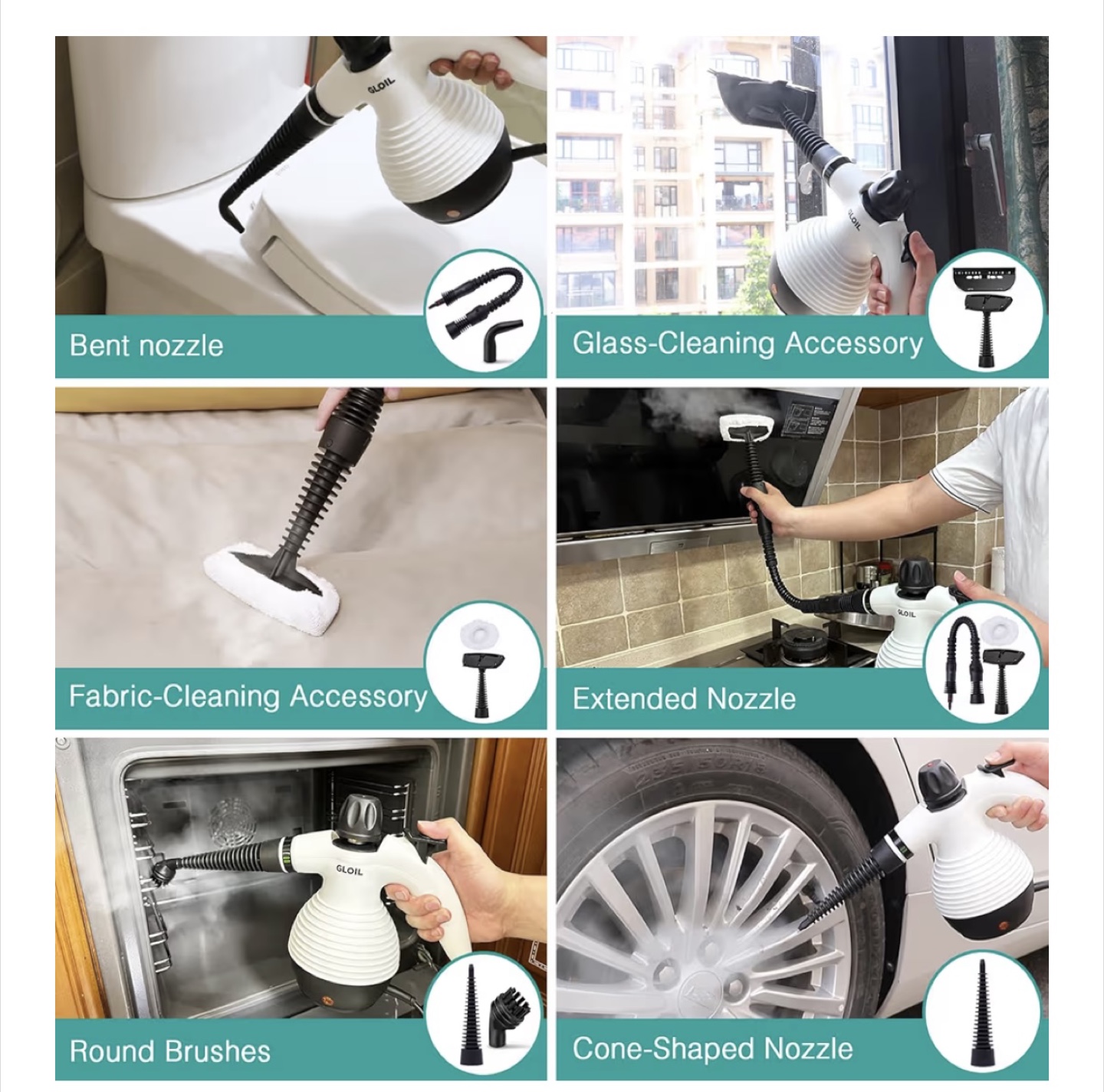 GLOIL High-Temperature Steam Cleaner with Attachments - photo 5