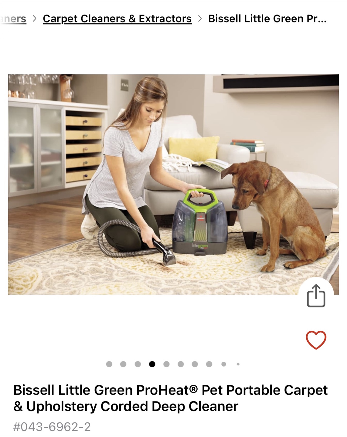 Bissell Little Green ProHeat Pet, Carpet,Upholstery Deep Cleaner - photo 3