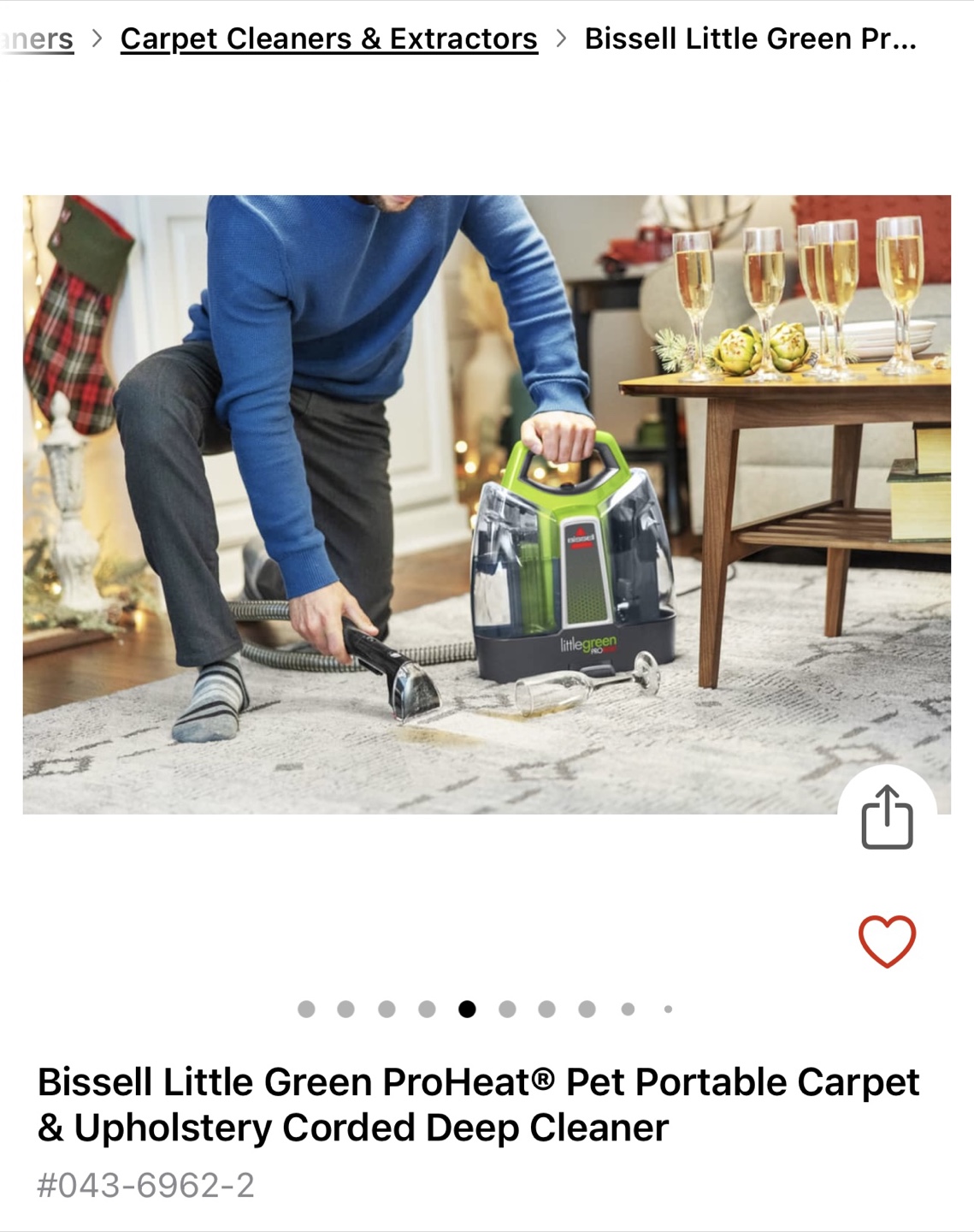 Bissell Little Green ProHeat Pet, Carpet,Upholstery Deep Cleaner - photo 4