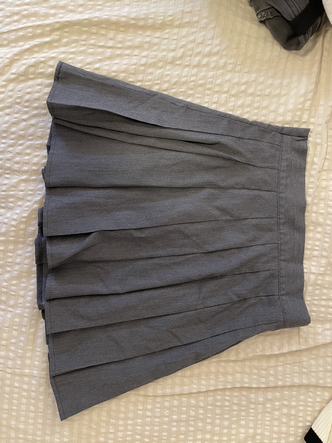 Grey Pleated Mini Skirt