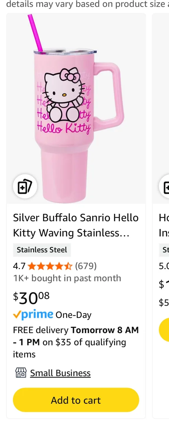 Hello Kitty 30oz Stainless Steel Tumbler with Lid and Straw image indicator(4)