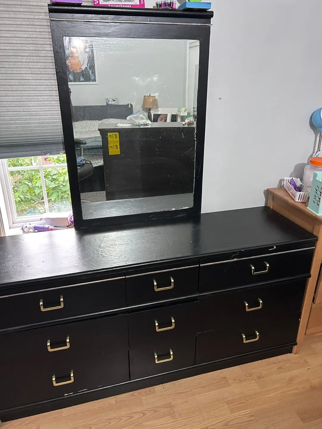 Black Double Dresser with Mirror image indicator(3)