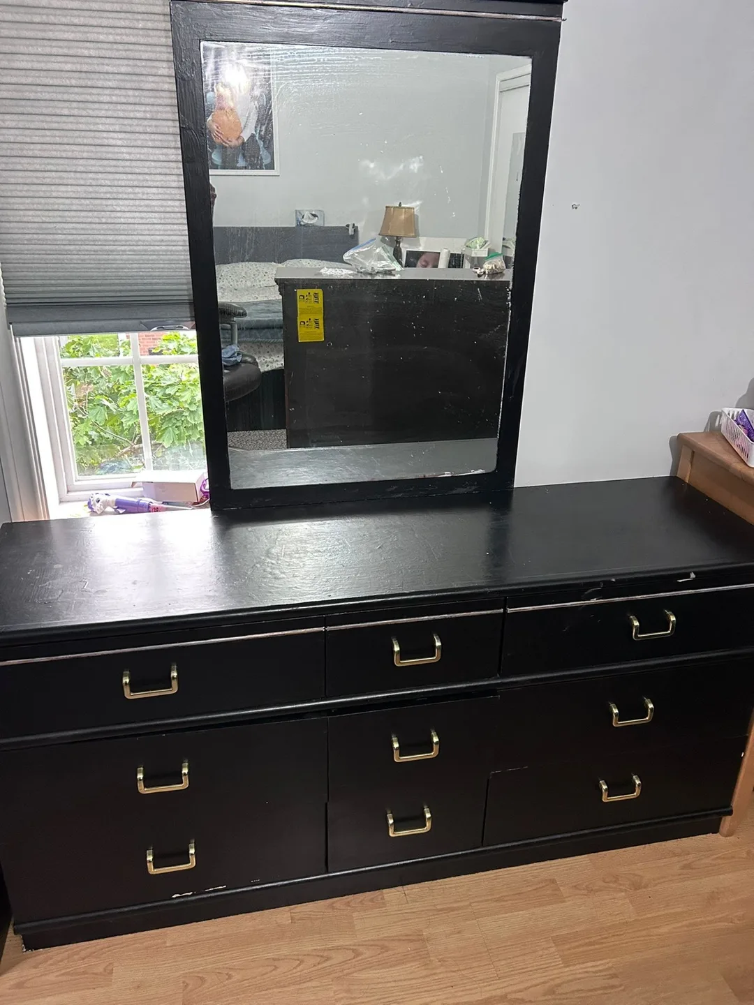 Black Double Dresser with Mirror image indicator(2)